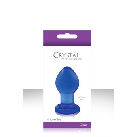 Малая синяя стеклянная анальная пробка CRYSTAL PLUG